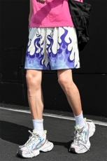 夏季美式火焰篮球短裤运动透气跑步健身宽松五分球裤K8719-P28，男装牛仔裤，电商B306