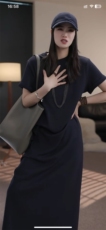 长款加厚精梳长绒棉连衣裙，女装连衣裙，米咔羊绒