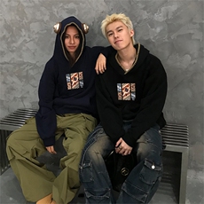 抖音得物高品质25秋冬美式重磅宽松纯色连帽贝壳刺绣卫衣AW6301，男装卫衣，电商A443