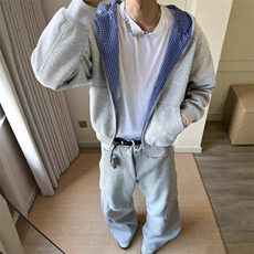 抖音得物高品质二开26春季美式潮牌两面穿连帽卫衣开衫男女外套，女装短外套，电商A486