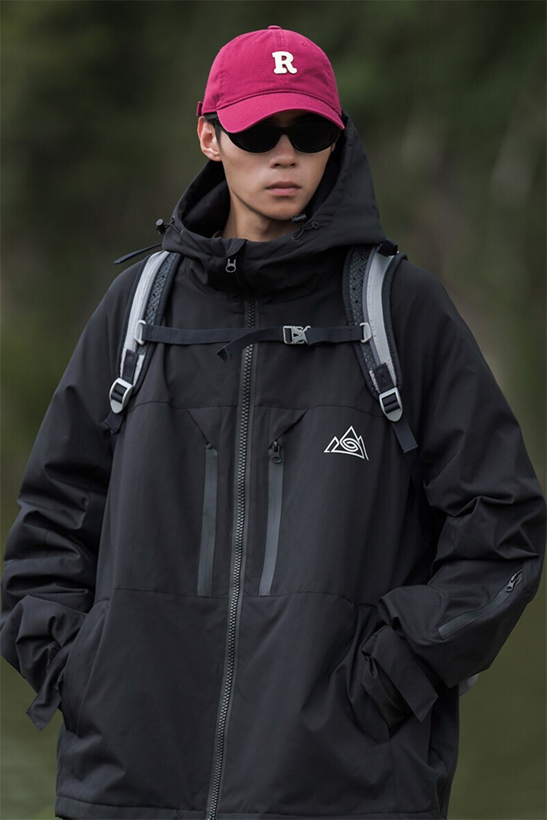 24冬单板潮牌户外防水滑雪服男大码加棉加厚保暖外套M77-P160,男装棉衣,电商A001-1