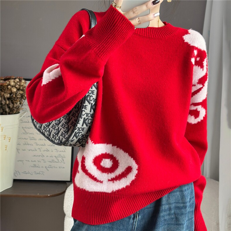 2025年秋季时尚百搭通勤简约休闲圆领羊毛衫，女装羊毛衫，佰米娇羊绒