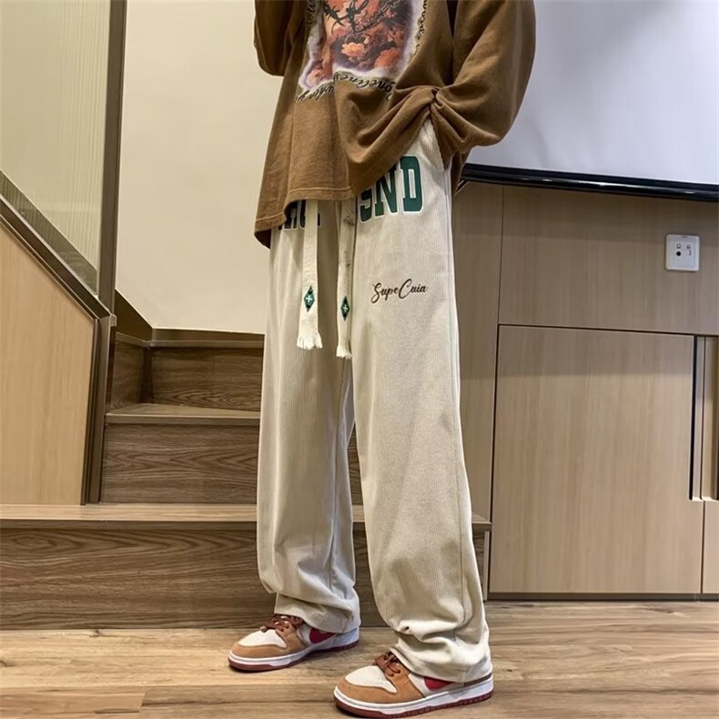 美式灯芯绒裤子男冬季加绒加厚重磅休闲裤保暖秋冬款直筒阔腿男裤,男装棉衣,星座218-1（原230）
