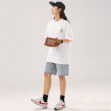 2025夏季新款男装日系潮牌纯棉印花圆领宽松短袖休闲T恤T936-F40，男装T恤，电商A101（原外27）
