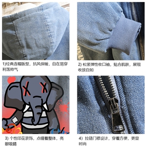 NM53221-P140 牛仔外套男大码加厚加绒衣男羊羔毛服男 砖墙图片