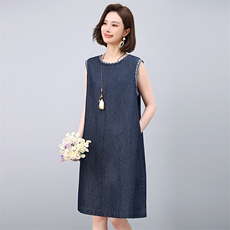 2025年夏季中长款牛仔连衣裙，女装连衣裙，小林双子
