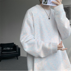 WY10156-特批40 控78 新款圆领简约套头宽松大码卫衣糯米衣服男图片