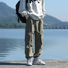 已出货宽松麂皮绒束脚裤男生休闲裤长裤KD617-P6088，男装休闲裤，电商D312-1