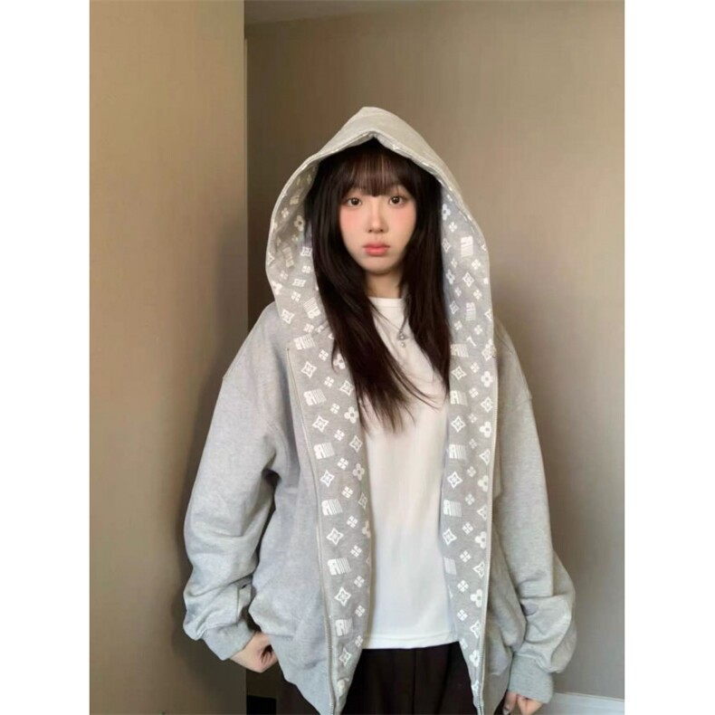 5438-P56好质量做工#有内贴+压线+大版型休闲拉链外套薄款,女装卫衣/绒衫,星座617A-2