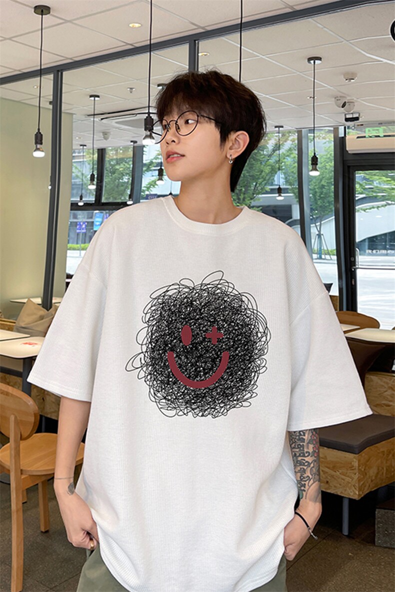 量大优！供视频！港风华夫格短袖T恤半袖男HT213-特P18,男装T恤,电商B367