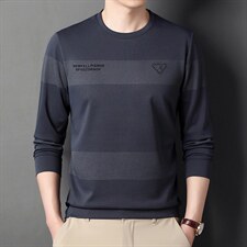 春秋季长袖t恤男圆领薄款休闲商务卫衣小衫中年男士打底衫上衣，男装卫衣，电商B212（原钱塘6029）