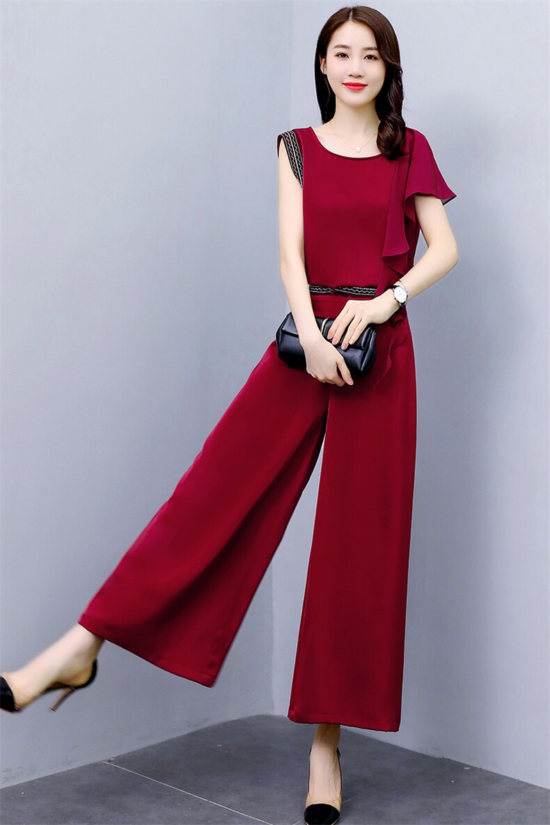 高级感职业套装女2023年夏季新款时尚气质女神范垂感阔腿裤两件套图片