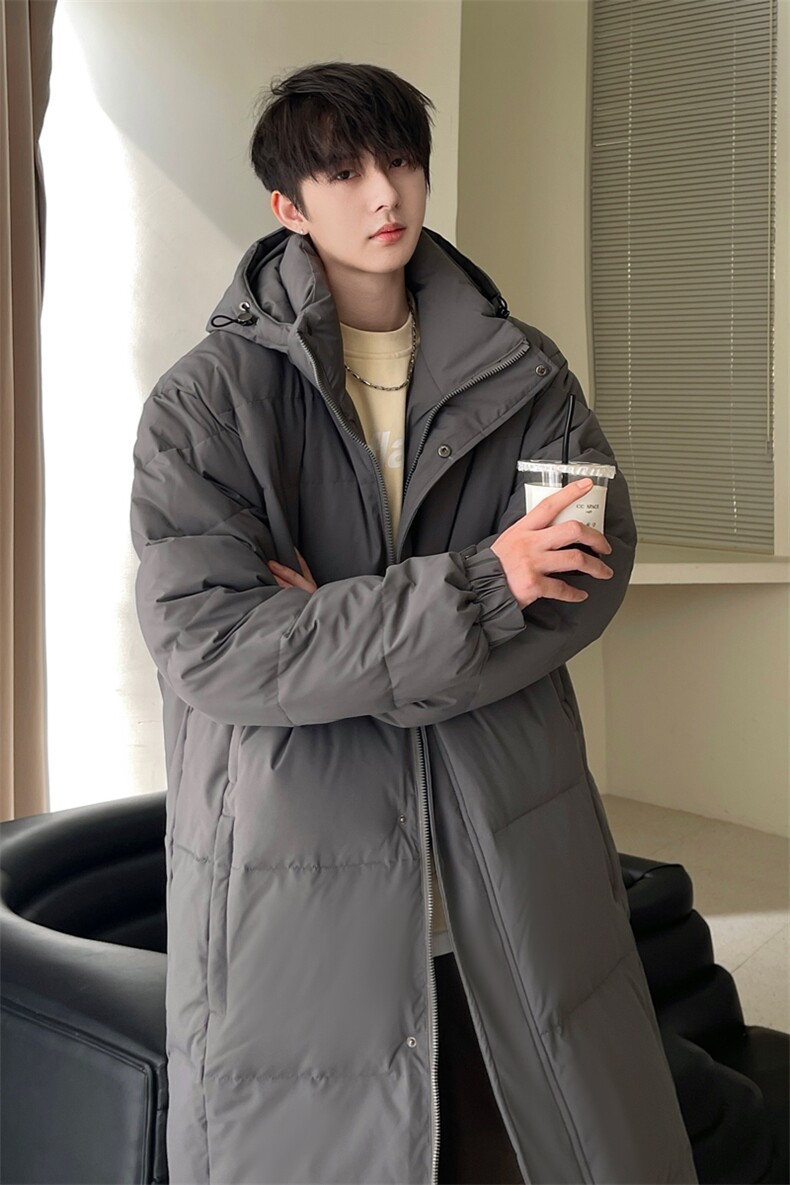 情侣羽绒服男冬季新款港风宽松连帽长款保暖外套YR921-P190,男装羽绒服,星座214-3