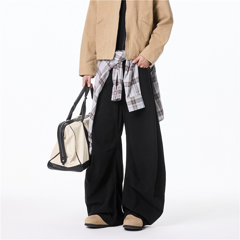 抖音品质秋季新款美式高街宽松弯刀休闲裤B315-K25602-p65控88,男装休闲裤,电商B315