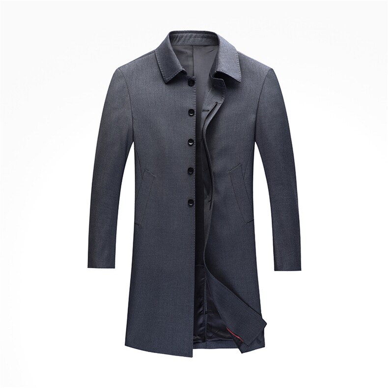 2023秋季新款中年男新款翻领外套中长款休闲风衣上衣ZL1936-P185，男装风衣，电商B212（原钱塘6029）