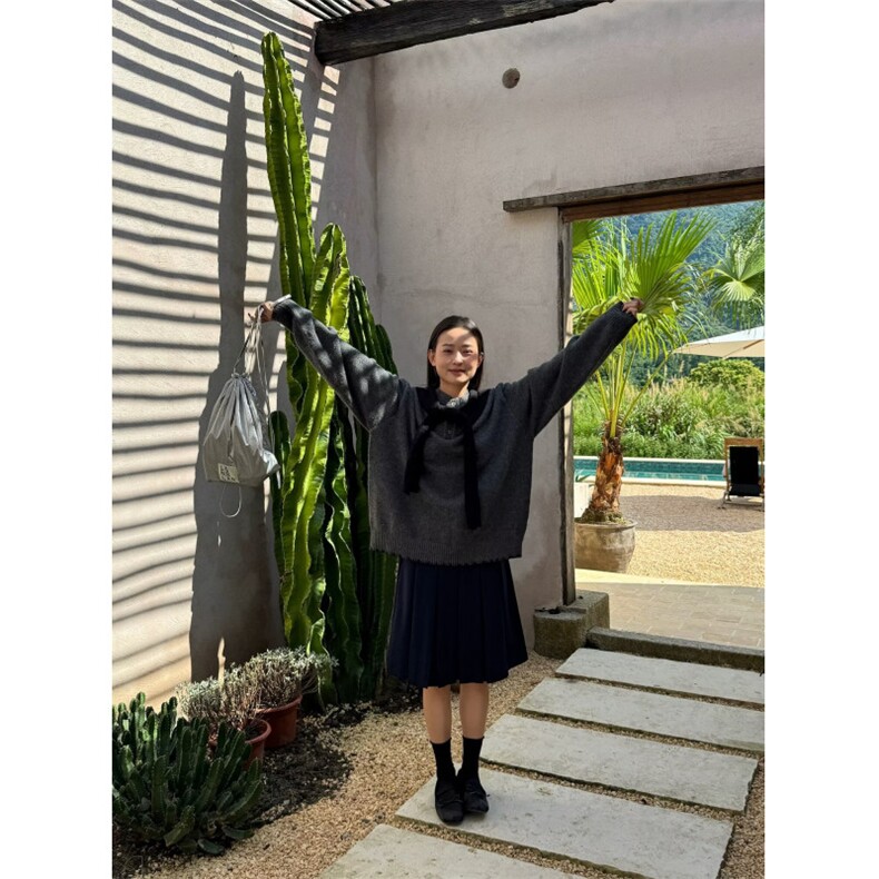 2025早春季新款撞色披肩假两件针织衫毛衣韩系穿搭女装减龄上衣女,男装针织衫/毛衣,星座506A
