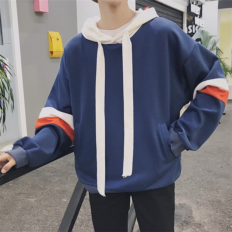 A003-HW001-P45男士宽松拼接袖卫衣港仔风1，男装卫衣，电商A003