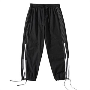 新款休闲裤男侧边条纹韩版潮流抽绳束脚运动裤宽松男裤DS876T图片