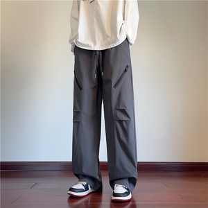 抖音品质秋季新款机能拉链防水宽松冲锋裤B315-K24251-特p35控68图片