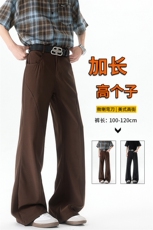 美式高街弯刀裤微喇裤子男款190cm115高个子加长直筒西裤KZ059P50，男装休闲裤，电商B312