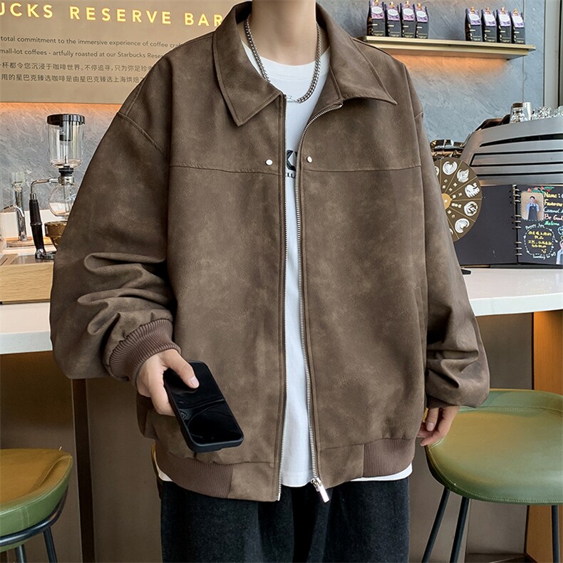 高品质秋款男夹克麝皮绒渐变色休闲外套JK72 P85图片