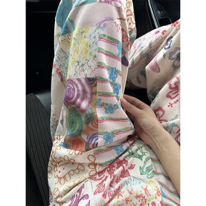 ！多巴胺涂鸦彩色印花休闲裤图片