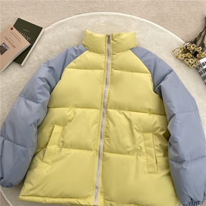加绒加厚冬款男女立领棉衣保暖拼色面包服外套MY22 P75图片