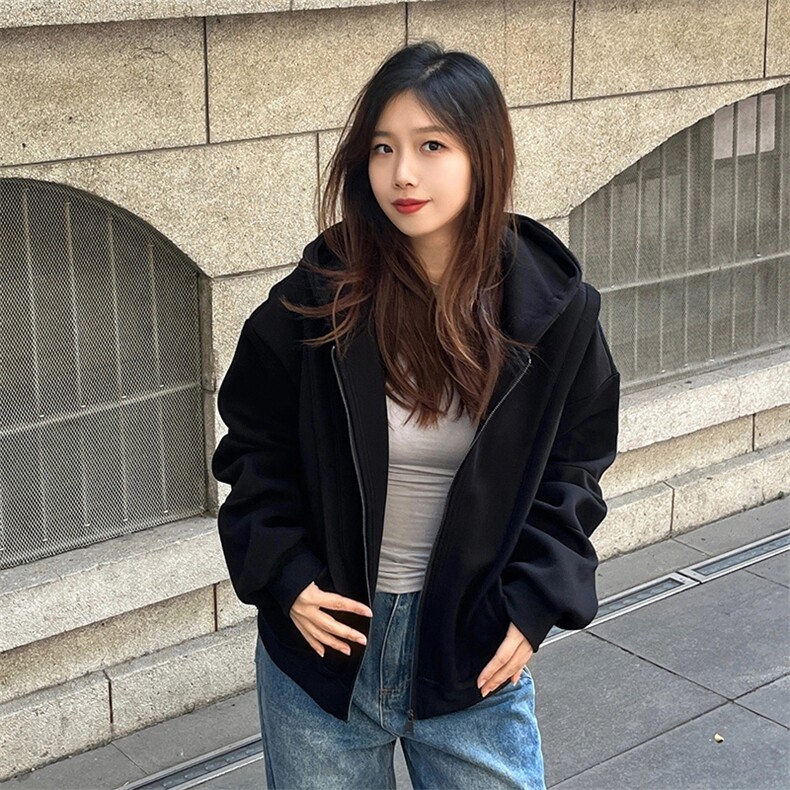 抖音得物高品质二开25秋冬美式重磅宽松结构设计连帽卫衣外套W78，男装卫衣，电商A486