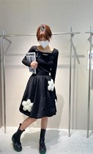 蝴蝶结打底小衫+花朵半裙，女装半身裙，LOVELS