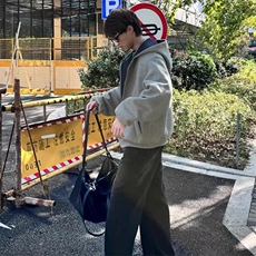 抖音得物高品质二开26春装美式重磅宽松结构双面连帽卫衣外套W68，女装短外套，电商A486-1