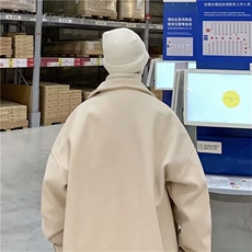 单排扣新款港风流行男西装领毛呢Y222P63，男装毛呢大衣，星座1116-2