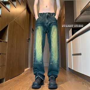 B221 美式ins高街暗黑小众铆钉伐木裤牛仔裤 LK23145-P65 控88图片