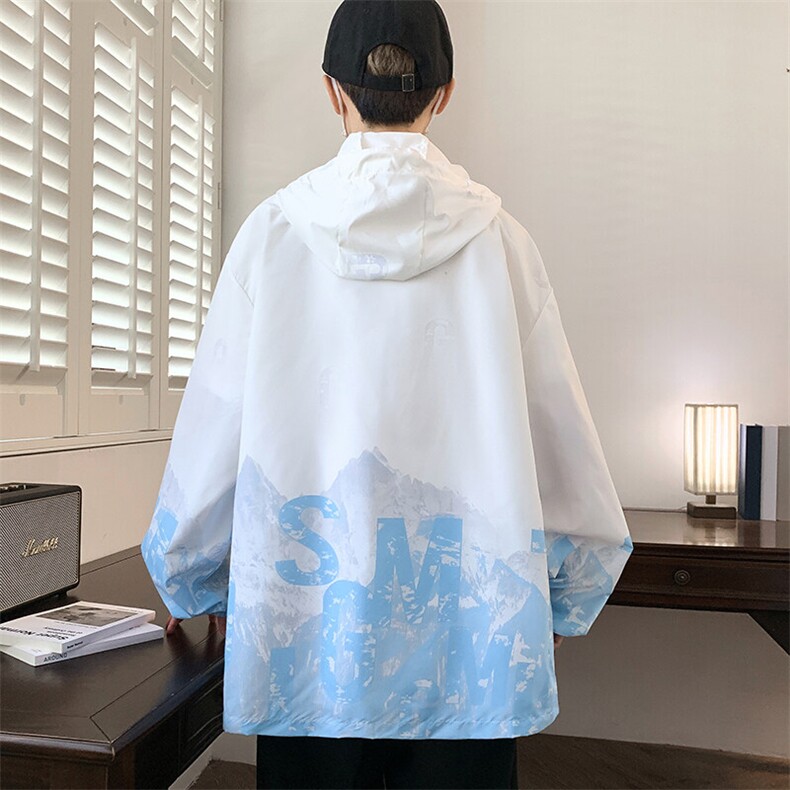 夏季新款2025男士潮牌字母防晒衣薄款青少年连帽夹克FS8206-P23,男装夹克,星座1816-2（原1210–2）