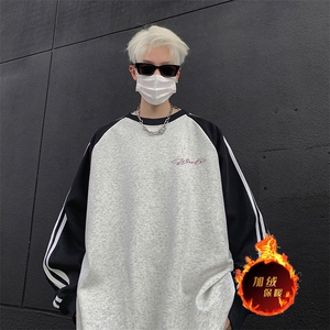 抖音得物供货 提供视频秋冬重磅美式宽松织带圆领卫衣07169图片