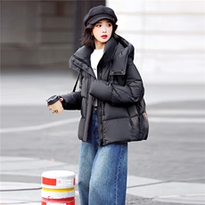 新标90白鸭绒短款羽绒服女2025年冬季新款立领连帽羽绒服，女装羽绒服，鑫源服饰