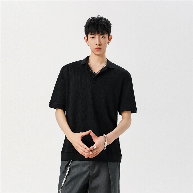 夏季新款提花冰丝透气修身POLO衫PL2566-特批35控68,男装Polo衫,电商A072
