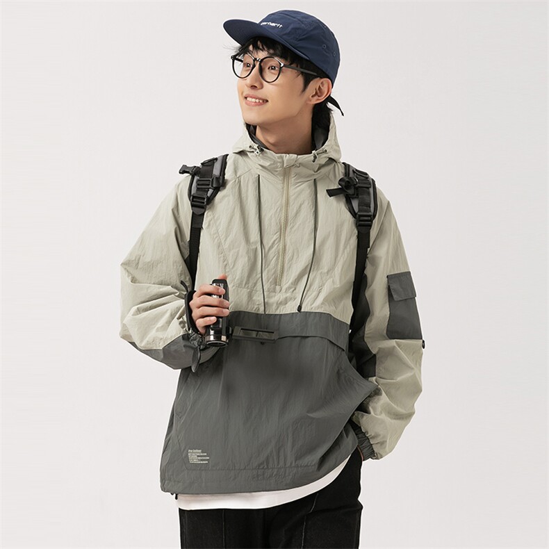 2026春季新款男装日系潮牌宽松拼色连帽外套休闲夹克JK568-F133,男装夹克,电商A101（原外27）