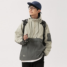 2026春季新款男装日系潮牌宽松拼色连帽外套休闲夹克JK568-F133，男装夹克，电商A101（原外27）