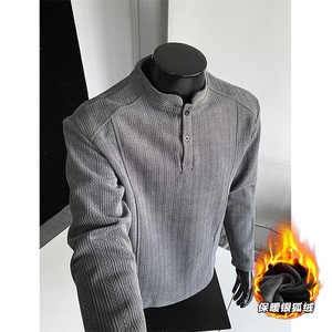 翻领高克重复合银狐绒加绒500克卫衣外套 W983/特P35 深灰图片
