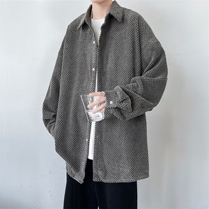 现货厚款菠萝绒长袖衬衫男KD555-P50图片