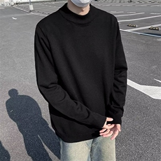 纯色半高领毛衣男港风宽松保暖打底衫潮流ins针织衫M1701-P30，男装针织衫/毛衣，星座512-4