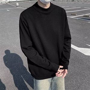 纯色半高领毛衣男港风宽松保暖打底衫潮流ins针织衫 M1701-P30图片