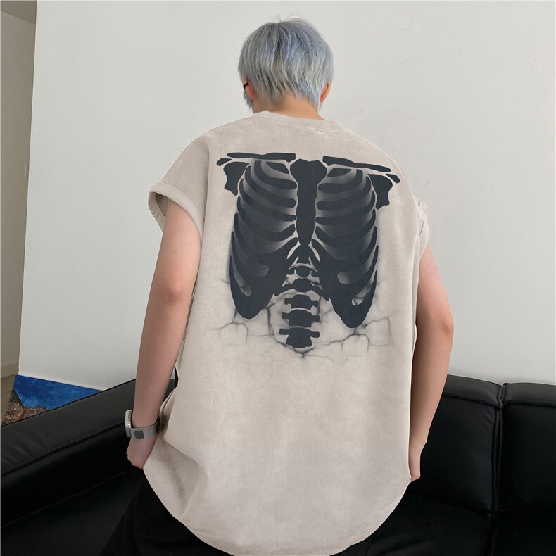 抖音高品质美式高街印花麂皮绒宽松坎肩背心bxjp340-特批19控38,男装背心/马甲,星座605(原A050)