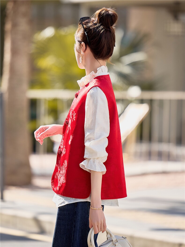 6307新款春装女装百搭马甲圆领马夹外套,女装马甲,微微衣阁
