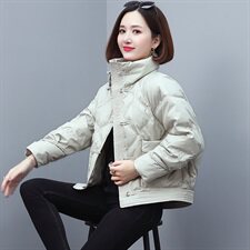 时尚显瘦短款盘扣保暖棉服冬季新款女装棉衣外套，女装棉衣/棉服，雪樱依海