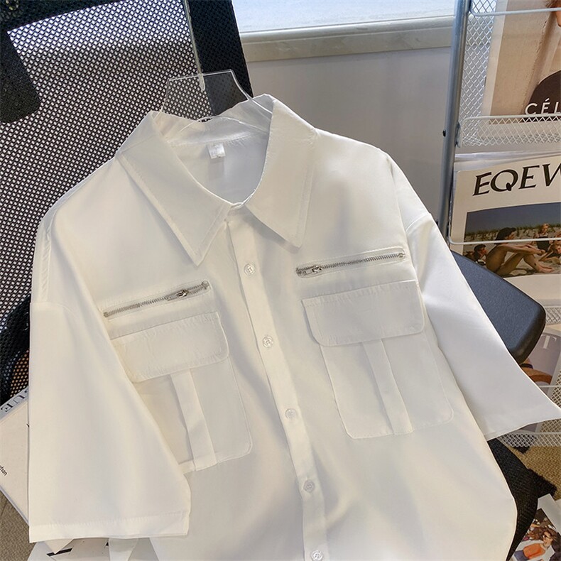 高街衬衫男韩版潮流短袖夏季薄款2024新款ins宽松外套CY359-P40,男装衬衫,星座412-2