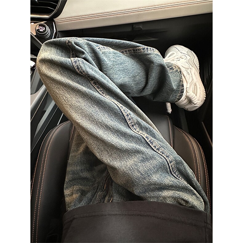 【有货】美式复古牛仔裤男日系裤子NZK06PP-特P50同行盗图,男装牛仔裤,星座1007（原301D）