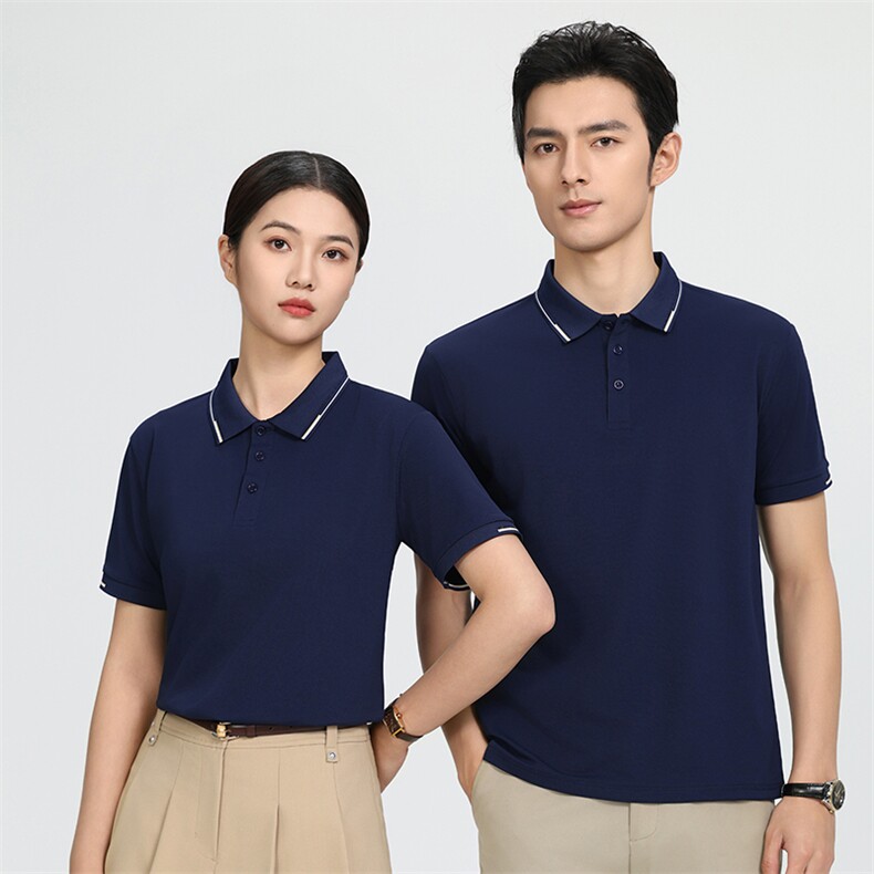 2025年春季小清新POLO领短袖商务绅士条纹POLO衫,男装Polo衫,鲁菏羊绒