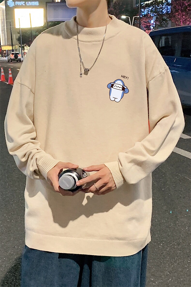 M18167-P45加绒款-P65半高领毛衣男士大码针织衫男毛线衣男,男装针织衫/毛衣,电商A040