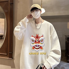 控38简约帅气百搭长袖t恤男大码卫衣T4185-P25加绒款-P35，男装卫衣，电商A040